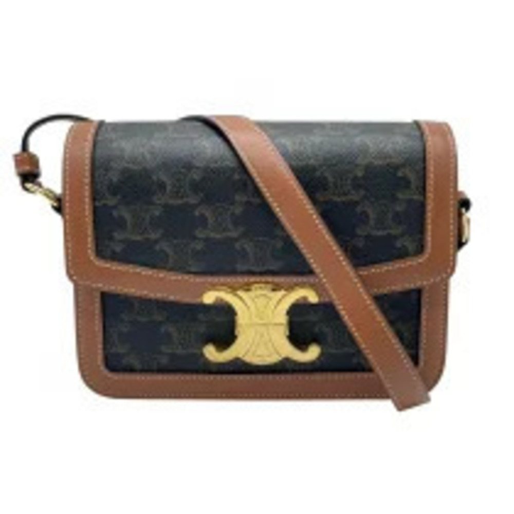 Celine Teen Triomphe Bag Tan Canvas Shoulder